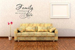 Design with Vinyl Design 146 Family Is What Happens When Two People Fall In Love Wall Sticker Decal, 18 Inch By 20 Inch, Black