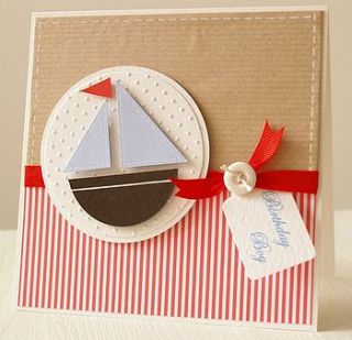 handmade sailboat card by thoughts of you