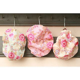 floral print cotton shower cap by lavender room