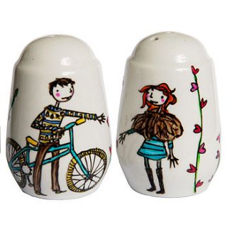 personalised themed salt and pepper pots by joynevada