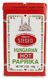 Szeged Hungarian Hot Paprika 142g/5oz  Paprika Spices And Herbs  Grocery & Gourmet Food