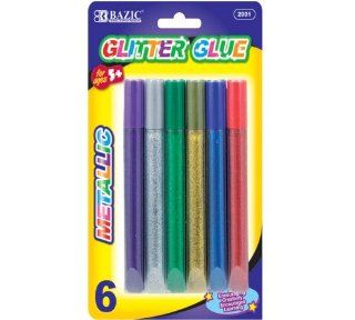 Bazic Metallic Glitter Glue Pen, 15 ml, 6 per Pack (Case of 144)  General Purpose Glues 