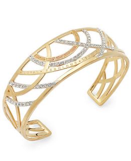 SIS by Simone I Smith Forever Shaunie 18k Gold over Sterling Silver Bracelet, Crystal Loyal Fab Loving Cuff Bracelet (1.6 1.7mm)   Bracelets   Jewelry & Watches