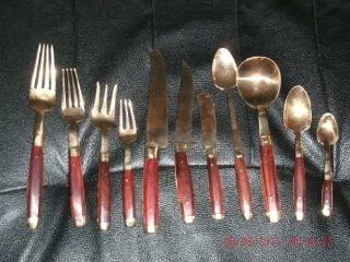 Vintage Bronze Flatware By James   Made in Bangkok Thailand 143 Pieces with Case  Flatware Sets  