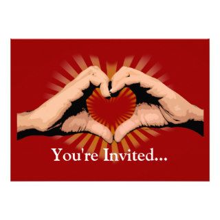 Hands in the Shape of a Heart, Love Design Invitations