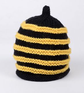 hand knitted baby's bumble bee hat by sweetheart knits