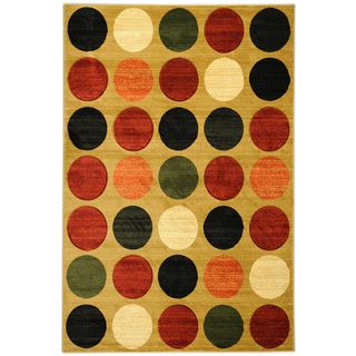 Hand Carved Moderno Contemporary Geometric Gold Area Rug (7'10 x 9'10) 7x9   10x14 Rugs