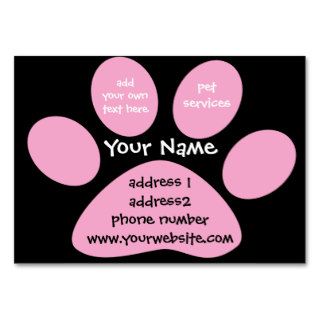 paw print profile card business card