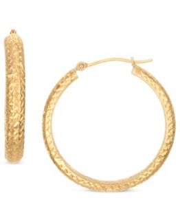 YellOra Earrings, YellOra Textured Hoop Earrings   Earrings   Jewelry & Watches