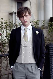 double breasted linen waistcoat with lapels by sir plus
