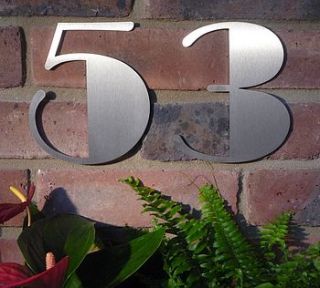 stainless steel art deco house number by housebling