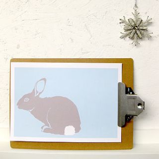 scandinavian style winter rabbit print by rolfe&wills