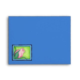 Rose blue pink Note Card Envelope