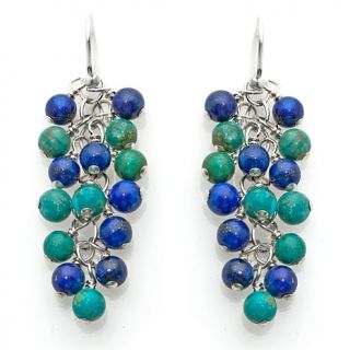 Studio Barse Blue Lapis and Turquoise Beaded Sterling Silver Drop Earrings