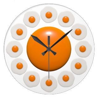 Funny fried eggs (Sunny side up) Round Clock
