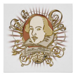 William Shakespeare Crest (Gold) Print