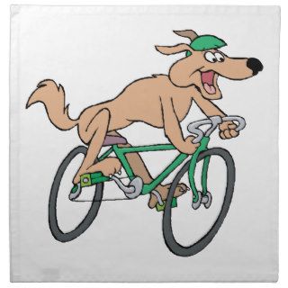 Funny Cartoon Dog Riding Bicycle Napkin
