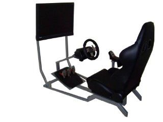 GTR Racing Simulator   GT Model with Real Racing Seat, Driving Simulator Cockpit with Gear Shifter Mount and Single Monitor Mount   Video Game Chairs