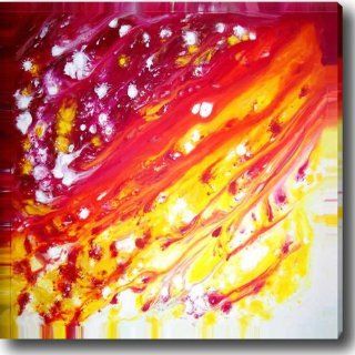 Abstract 'Fire and Water' Giclee Canvas Art 36" x 36" x 1.5"