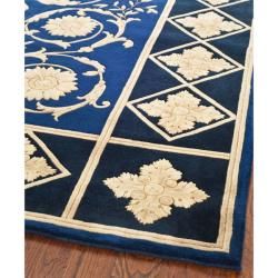 Asian Hand knotted Majesty Royal Blue Wool Rug (6' x 9') Safavieh 5x8   6x9 Rugs