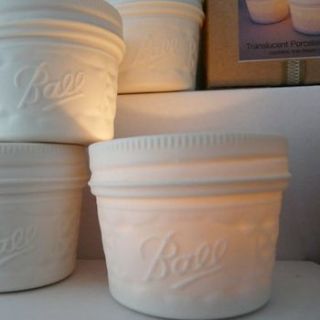 porcelain mason jar candle holder by daisyhardcastle