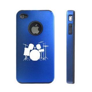 Apple iPhone 4 4S 4G Blue DD137 Aluminum & Silicone Case Drum Set Cell Phones & Accessories