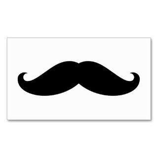 Black Funny Mustache Blank Business Card Template