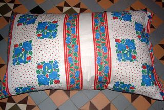 large vintage feedsack cushions by frank & fearless