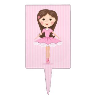 Cute little ballerina cartoon girl cake toppers