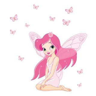 40"x18" Cartoon Glam Princess & Butterfly Wall Stickers Vinyl Wall Decals Angel Girl Removable Mural   Wall Decor Stickers