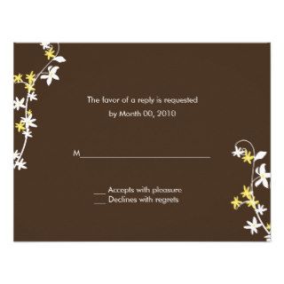 Brown and Yellow Wedding Invitation RSVP Cards