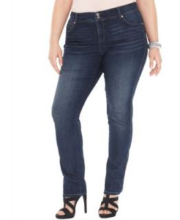 INC International Concepts Plus Size Jeans, Straight Leg, Queen Wash   Jeans   Plus Sizes