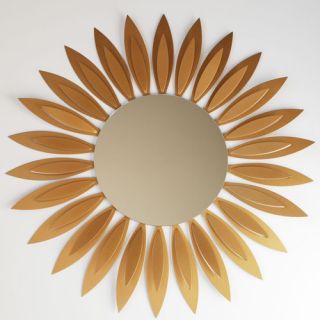 Contemporary 26 H x 26 W Sunflower Wall Mirror
