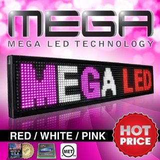 LED Signs 52" X 19" Tri color Bright Digital Programmable Scrolling Message Display / Business Tools