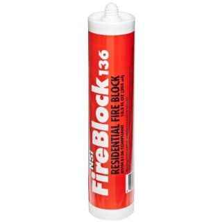 NSI Industries FS 136 Fireblock136 Residential Rated Non Combustible Fire Block, 10.3 oz Caulk Tube, For Residential Applications, Red Fire Barrier Caulk