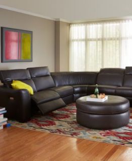 Alessandro Leather Power Motion Sectional, 5 Piece 126W x 126D x 32H (Power Chair, 2 Armless Chairs, Corner, and Chaise)   Furniture