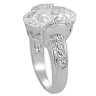 Tressa Collection Silvertone Ovat CZ Bridal & Engagement Ring Journee Collection Cubic Zirconia Rings