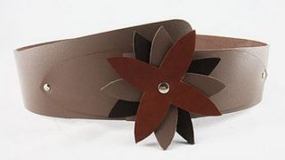 hand crafted flower leather belt by freeload leather accessories