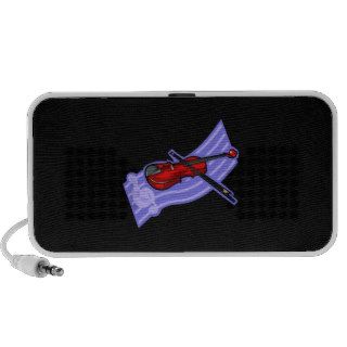 Violin with Treble Staff behind Graphic Image iPhone Speakers