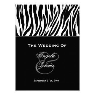 Zebra Themed Wedding Program Personalized Invitation