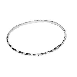 narrow silver twist bangle by tuli storm