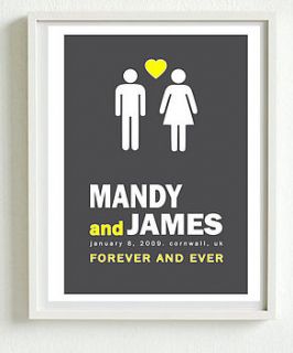 personalised wedding print by i love design