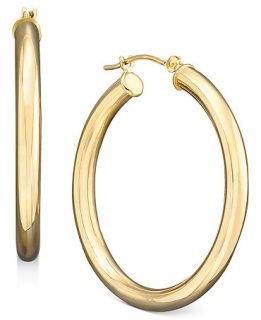 14k Gold Medium Polished Hoop Earrings   Earrings   Jewelry & Watches