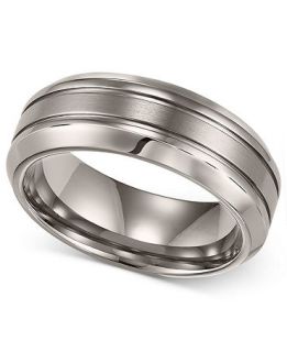 Mens Titanium Ring, Comfort Fit Wedding Band   Rings   Jewelry & Watches