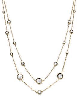 14k Gold over Sterling Silver Necklace, White Mother of Pearl 2 Row Necklace   Sale & Clearance   Jewelry & Watches