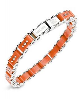 IceLink Stainless Steel Bracelet, Small Orange Bicycle Bracelet   Bracelets   Jewelry & Watches