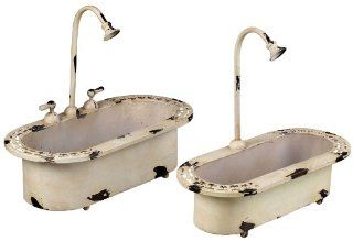 Sterling 128 1022/S2 English Garden Sink Planters, 17 by 16 Inch, Distressed Country Cream  