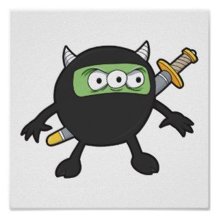silly little ninja monster poster
