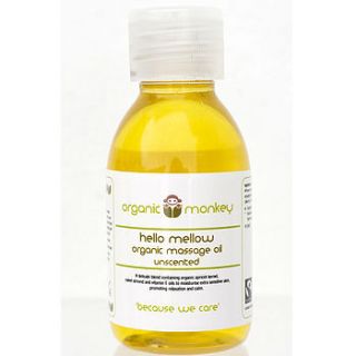 'hello mellow' unscented organic massage oil by organic monkey