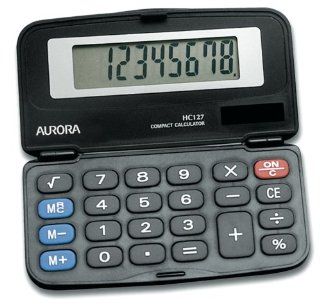 Aurora HC127 Dual Power Executive Foldable Style 8 Digit Hardcase Calculator  Electronics